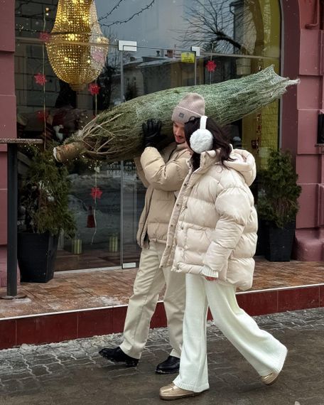 Пуховик с поясом и капюшоном молоко M-L | Зображення 7