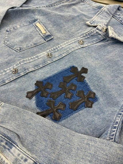 Джинсова синя сорочка Chrome Hearts p041 | Зображення 4