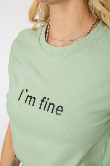 Футболка жіноча з принтом, колір оливковий, 241R1833 | Зображення 4