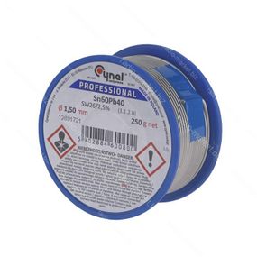 Припой проволочный Cynel с активным флюсом Sn60Pb40 250гр диам. 1.5мм FLUX SW26 ПОС-60Ф
