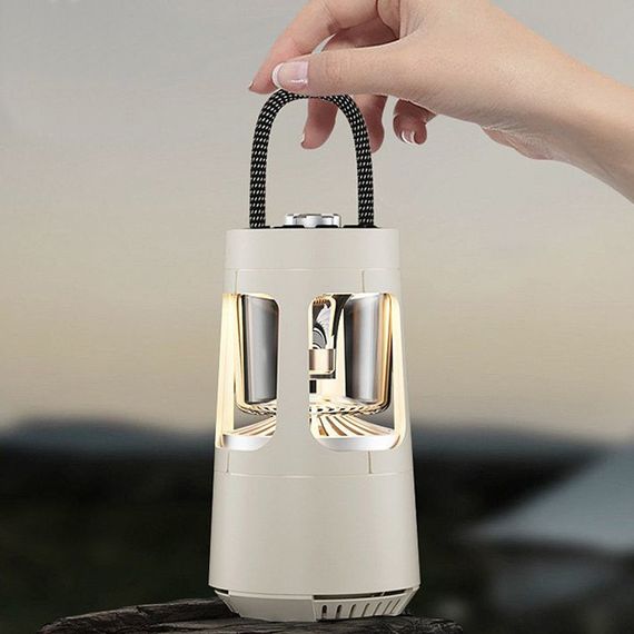 Кемпинговый фонарь аккумуляторный QD08 2in1 + Bluetooth колонка Biege | Зображення 5