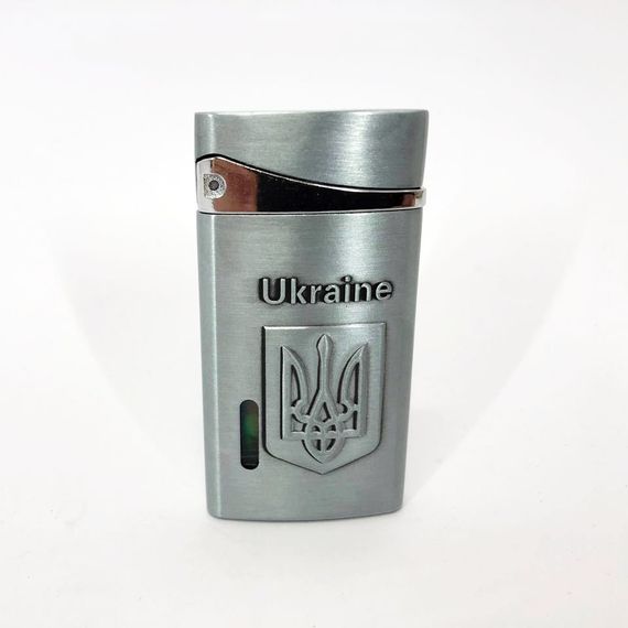 Турбо запальничка, кишенькова запальничка "Ukraine" 325. DT-336 Колір: срібний | Зображення 1