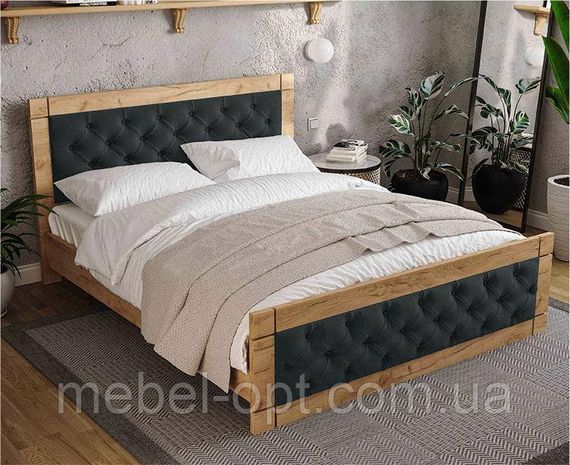 Ліжко Natali 140x200 см Дуб Тахо/велюр Dark Grey (темно сірий) вибір кольору оббивки | Зображення 9
