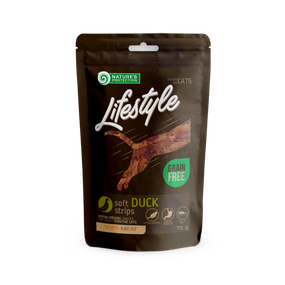 Лакомства для котов Nature's Protection Lifestyle Snack For Cats Soft Duck Strips с уткой 75 гр