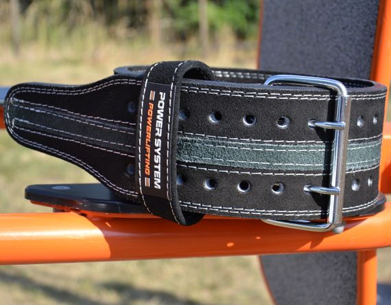 Пояс для пауерліфтингу Павер сістем PS-3800  PowerLifting шкіряний Black/Grey Line XL | Зображення 6