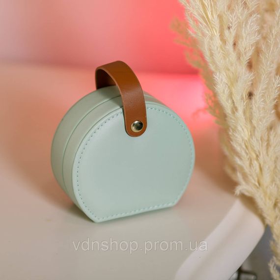 Скринька для прикрас з еко шкіри 10×9×4.5 см ​​органайзер для ювелірних виробів HP-5-31GR | Зображення 4