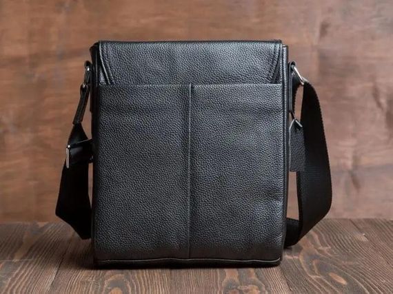 Чоловіча шкіряна сумка через плече Tiding Bag SK N12217 чорна | Зображення 3