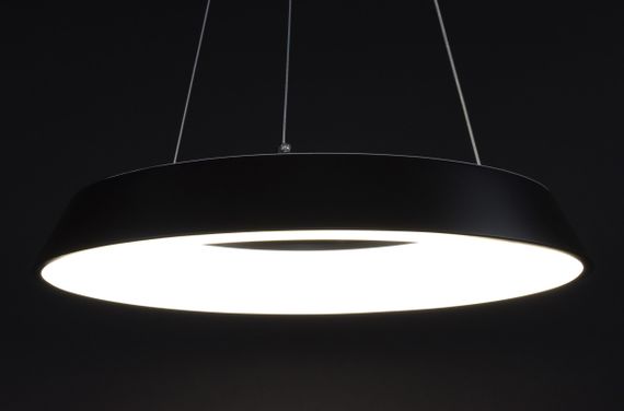 Люстра світлодіодна підвісна LED світильник для квартири на стелю лед з пультом 27550 Чорний 25-90х48х48 см. | Зображення 4