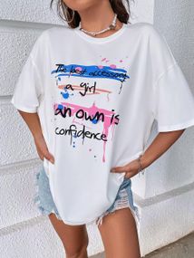 Футболка жіноча з принтом повсякденна XL Білий