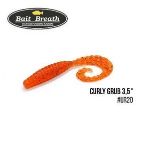 Силіконова приманка, Їстівний силікон Bait Breath Curly Grub 3,5" (10шт) (Ur20 orange/seed)