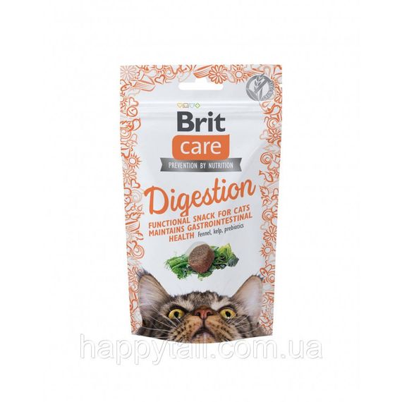 Лакомство Brit Care Functional Snack Digestion д/котов для поддержания пищеварения с тунцом 50 г