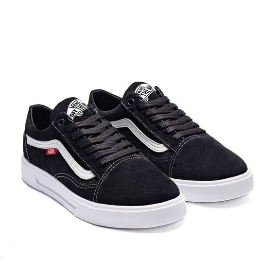 Демісезонні шкіряні (замш)  кеди Vans чорні | Зображення 8