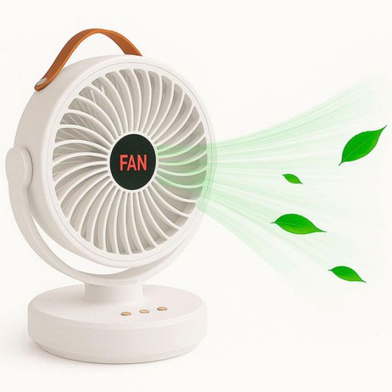 Аккумуляторный мини вентилятор VU-05/FS-25 с поворотом / Вентилятор Mini fan с LED-подсветкой и USB | Зображення 1