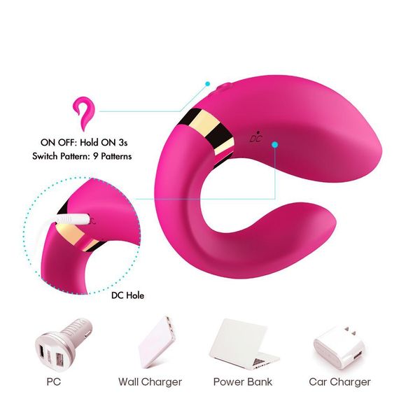 Вібратор для двох Crescent light pink Sex Aura | Зображення 6