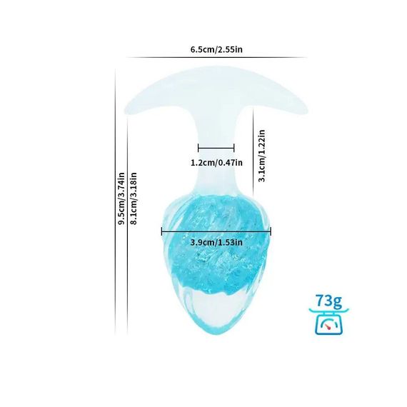 Анальная пробка Liebe Seele Icecream-shaped Crystal Anal Plug - Blue Medium Sex Aura | Зображення 1