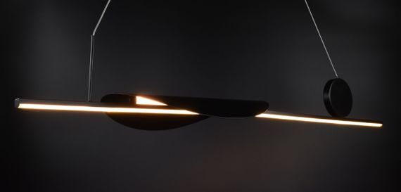 Люстра світлодіодна підвісна LED світильник для квартири на стелю лед 26755 Чорний 20-180х26х100 см. | Зображення 4