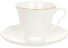 Чайно-кавовий порцеляновий сервіз "Elegance Gold" 6 чашок 200мл із блюдцями