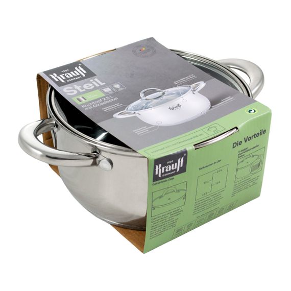 Каструля Krauff Steil 26-238-074, 2. 5 л, 18 см, з нержавіючої сталі з кришкою, для всіх типів плит | Зображення 5