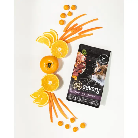 Сухий корм Savory для дорослих стерилізованих котів, ягня та курка 400г | Зображення 3
