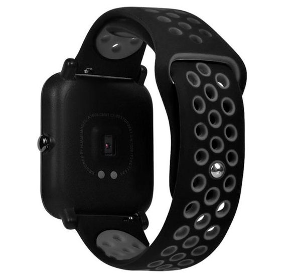 Спортивний ремінець Primo Perfor Sport для годинника Xiaomi Amazfit Bip / Bip Lite/ Amazfit GTS - Black&Grey | Зображення 1