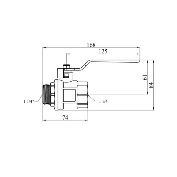 Кран кульовий Valves 1 1/4'' ВЗ PN30 синя ручка | Зображення 1