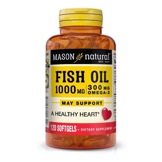 Омега 3 Mason Natural Fish Oil 1000 mg Omega 300 mg 120 Caps