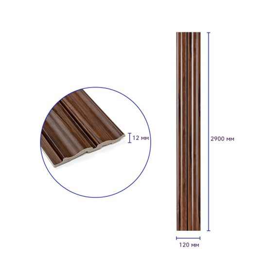 Декоративна PS рейка 2900*120*12мм (D) SW-00002144 | Зображення 2