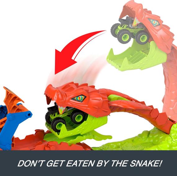 Трек Хот Вілс Монстр-трак Атака змії з Бон Шейкером Hot Wheels Monster Trucks Snake Slam Takedown | Зображення 2