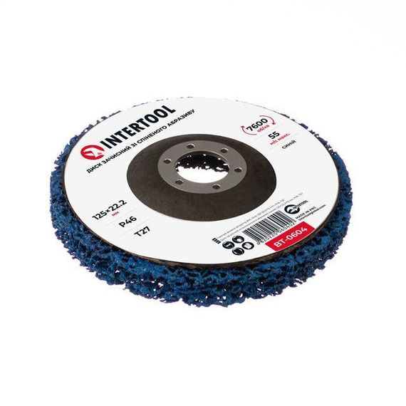 Диск зачистний з спіненого абразиву блакитний 125*22.2*13 мм, P46, T27 INTERTOOL BT-0604 | Зображення 2