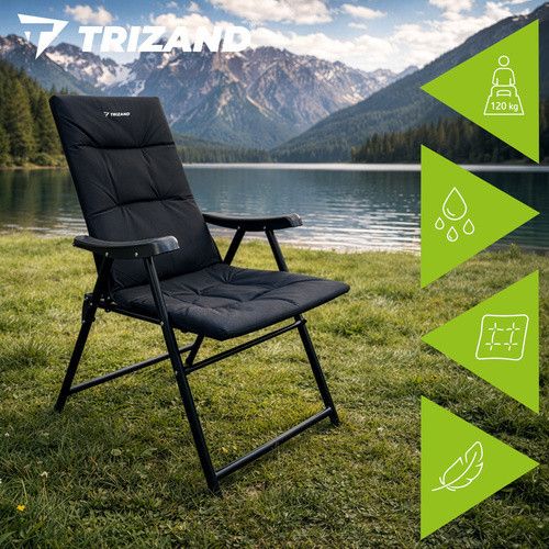 Кресло туристическое Trizand 27609 складное, высокая спинка, до 120 кг, 59×70×91 см | Зображення 3