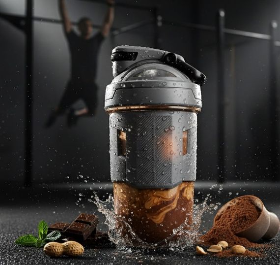 Спортивный шейкер TKK (700 мл) - Стильный серый Tritan BPA-free, ударопрочный, с венчиком для смешивания | Зображення 9