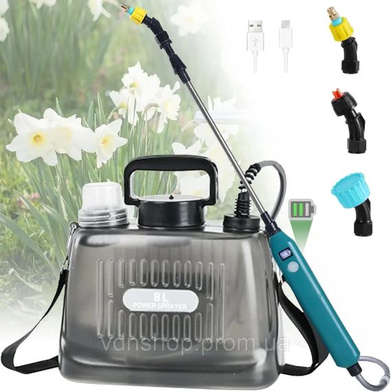 Универсальный портативный электрический опрыскиватель с телескопической палочкой 5л | Зображення 3