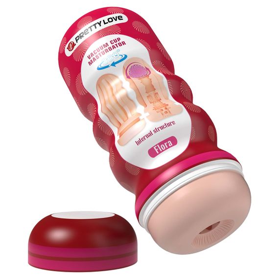 Мастурбатор PRETTY LOVE Flora Vacuum Cup, TPE, телесный цвет Sex Aura | Зображення 1