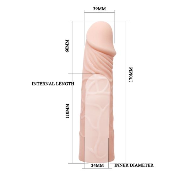 Насадка на член - Penis Sleeve Flesh, 5 см | Зображення 6