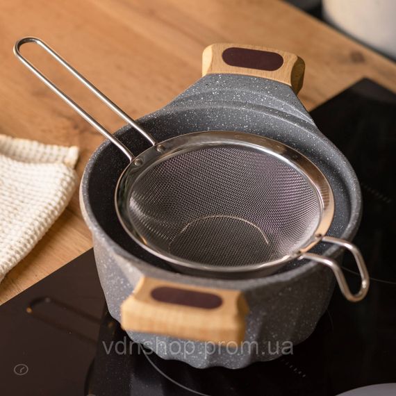 Дуршлаг-сито с ручкой 18 см мелкоячеистая сетка из нержавеющей стали HP-19-1-18CM | Зображення 4