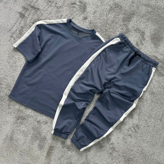 Мужской летний спортивный костюм футболка и штаны BD0025 цвет серый, размер S | Зображення 1