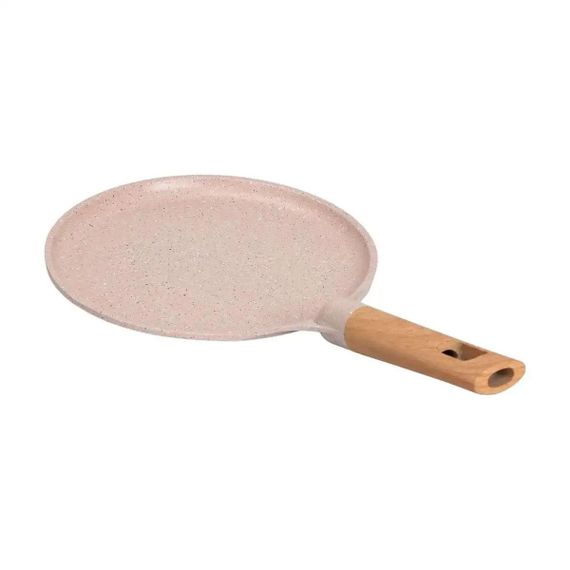 Алюминиевая блинная сковорода с мраморным антипригарным покрытием Ø 22 см, толстое дно MGC бежевый HP-4-427CR | Зображення 1