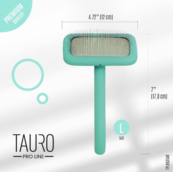 Розчіска-щітка дерев'яна прямокутна Tauro Pro Line, зубці 11 мм, mint, L | Зображення 2