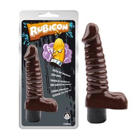 Вібратор рельєфний з яєчками Chisa RUBICON, коричневий Sex Aura
