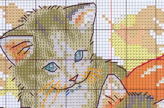 Набір для вишивання за нанесеною на канву схемою  "Four seasons cats 3 Autumn". AIDA 14CT printed 31*27 см | Зображення 3