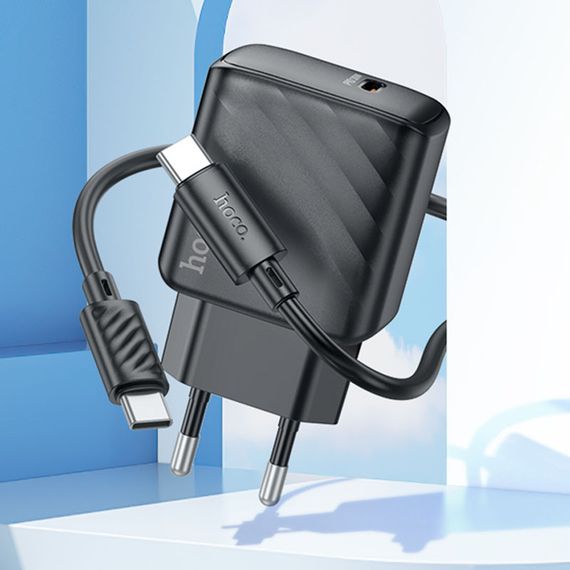 МЗП Hoco CS22A Value PD30W (1USB-C) + кабель Type-C to Type-C Black | Зображення 4