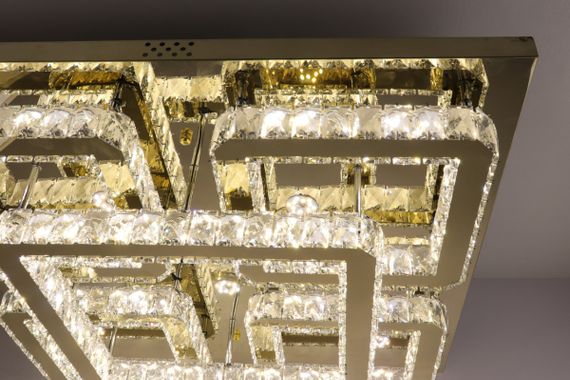 Люстра стельова кришталева LED з пультом 25664 Золото 17х80х80 см. | Зображення 9