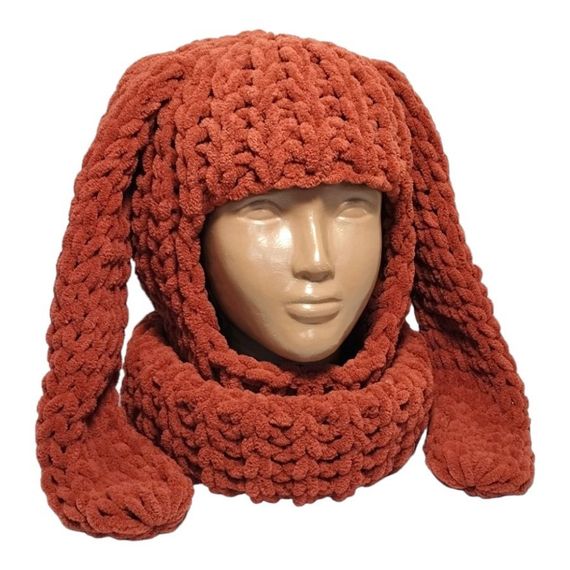 Балаклава колір 90 плюшева з вушками зайчика | Зображення 1