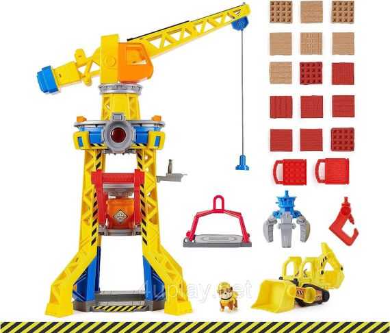 Ігровий набір Кремез і команда Підйомний кран-вежа Бухти будівельників Paw Patrol Rubble & Crew Bark Yard Crane Tower | Зображення 1