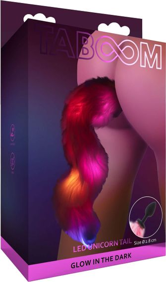 Анальна пробка з хвостом та підсвічуванням Taboom Unicorn Tail & Buttplug LED Sex Aura | Зображення 4
