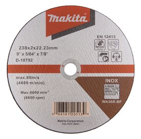 Диск відрізний для нержавіючої сталі 230 х 2.0 мм WA36R-BF Makita D-18792