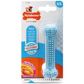 Игрушка для собак Nylabone Puppy Chew Dental Bone, 9.5 см, голубой