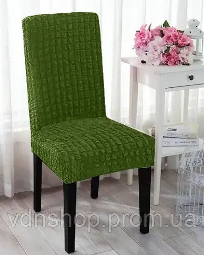 Комплект чехлов на стулья без оборки 6 штук (зеленый) | Зображення 2