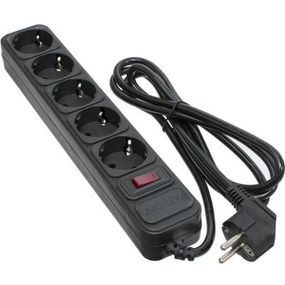 Сетевой фильтр питания Patron 1.8 m3*1mm2 (SP-1052) 5 розеток BLACK (EXT-PN-SP-1052) (EXT-PN-SP-1052)