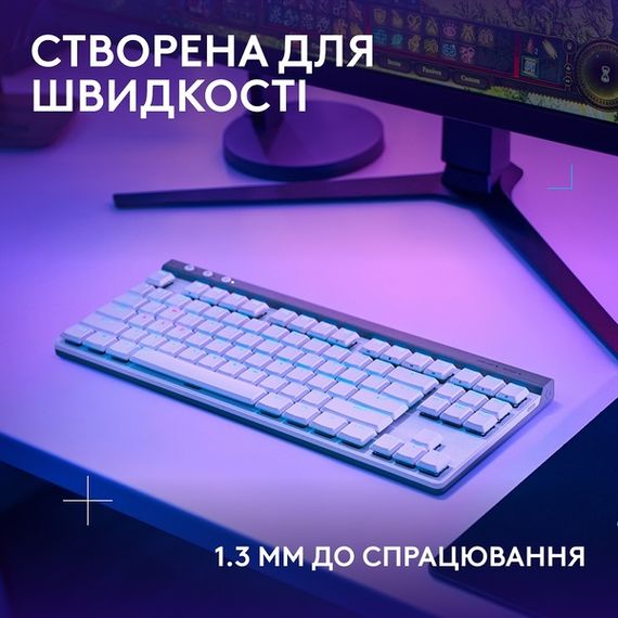 Клавіатура Logitech G515 LIGHTSPEED TKL Wireless Gaming White (920-012539) | Зображення 2